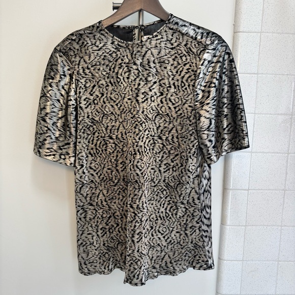 Lauren Lee Tops - Vintage Lauren Lee Black and Gold Blouse Medium Animal Print